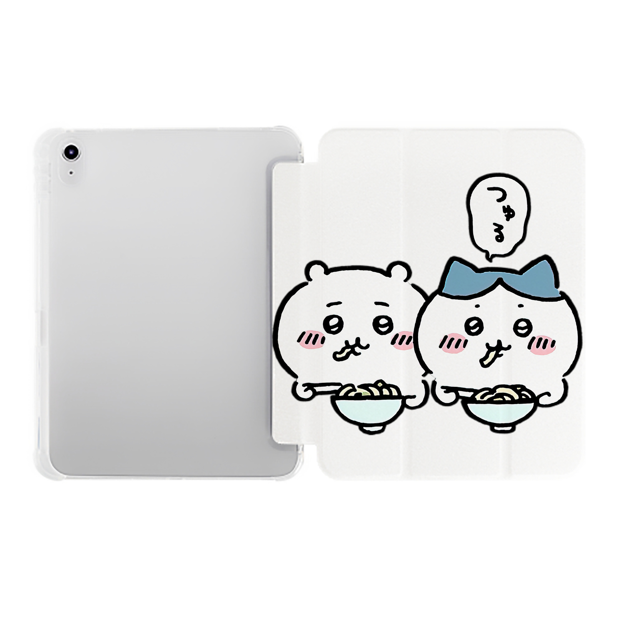 （画像用） ちいかわ ハチワレ Chii-kawa hachiware IPad ケース ペン収納付き 三つ折りスタンド PUレザー×シリコン 対応機種9.5/10.5/10.9インチ